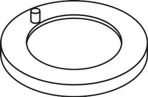 Runde Rosette in Chrom mit einer Öffnung. Geeignet für die Montage von Ausläufen. Produkt von Hansgrohe.